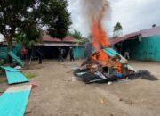 Polrestabes Medan Ratakan Barak Narkoba Di Kutalimbaru