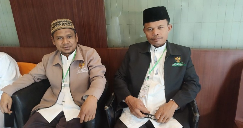 JISON Sihotang dan Alihamzani Hasibuan da'i Baznas Sumut di daerah minoritas muslim. Waspada/Anum Saskia