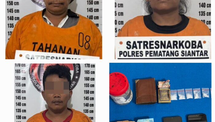 Polres P.Siantar Amankan Tiga Pengedar Sabu