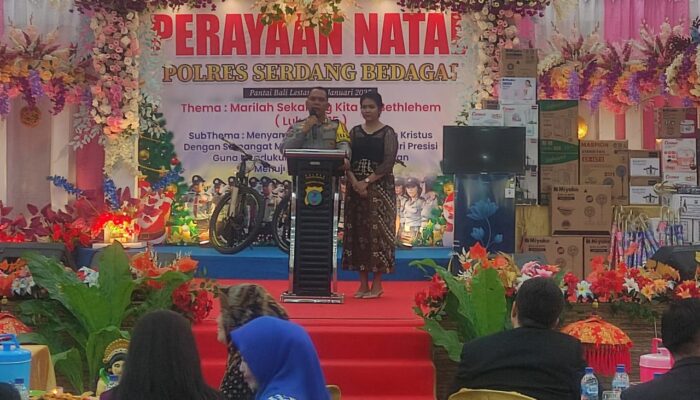 Polres Sergai Rayakan Natal Dengan Penuh Sukacita