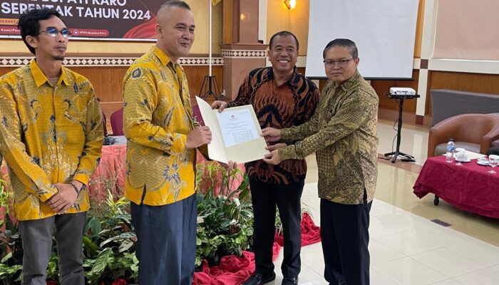 KPU Karo Tetapkan Antonius Ginting Dan Komando Tarigan Paslon Bupati dan Wabup Terpilih