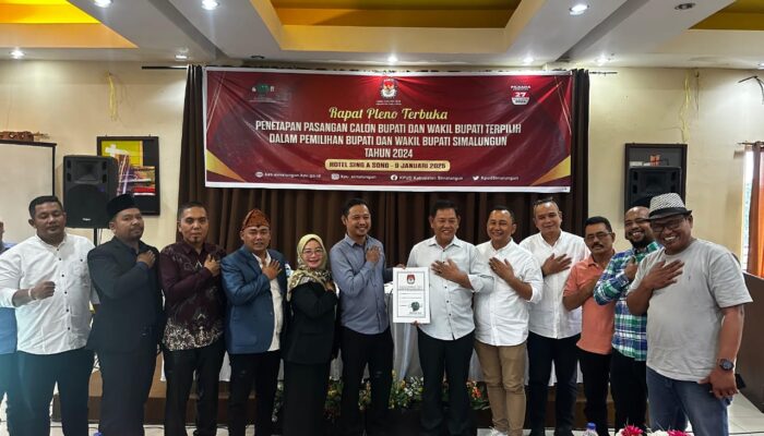 KPU Tetapkan Paslon Anton – Benny Bupati/Wakil Bupati Simalungun Terpilih