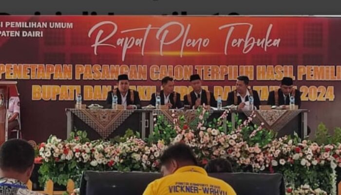 KPU Tetapkan Paslon Terpilih Bupati Dan Wakil Bupati Dairi