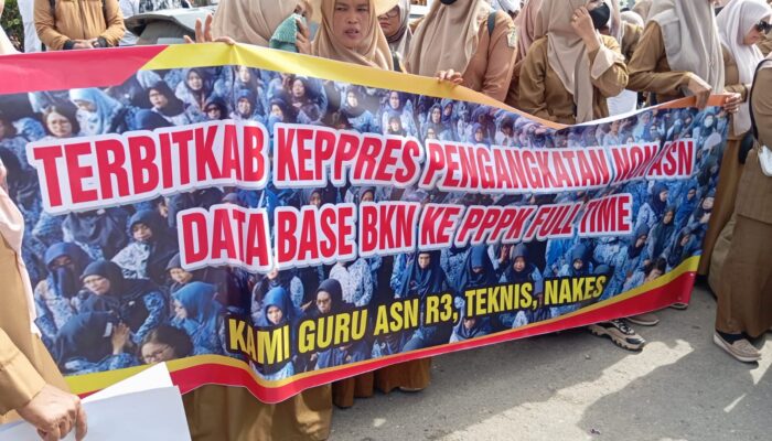 Seribuan Honorer Pemkab Aceh Utara Gelar Aksi Tuntut Pengangkatan PPPK