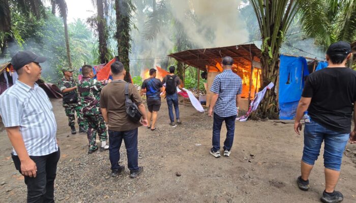 TNI Polri Gerebek Barak Narkoba Di Sei Bingai