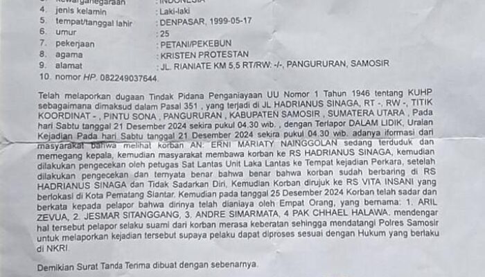 Polres Samosir Diduga Sulap Kasus Penganiayaan Jadi Lakalantas