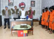 Polres Langsa Amankan 10 Kg Ganja, 3 Tersangka Ditangkap