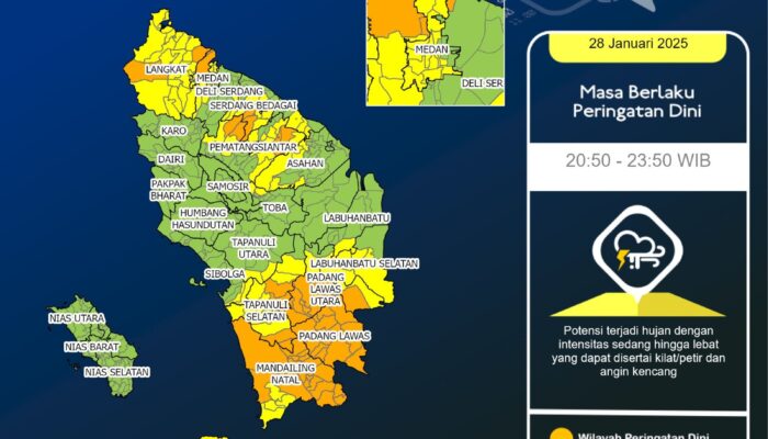Wilayah Medan Masih Berpotensi Hujan Dalam Beberapa Hari, Warga Diminta Waspada