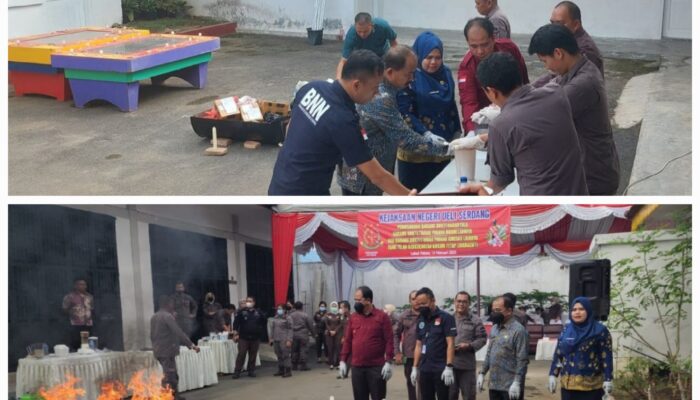 Kejari Deliserdang Musnahkan 1,12 Kg Sabu, 300 Gram Ganja Dan 117 Butir Ekstasi
