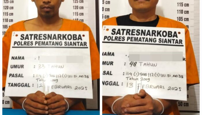 Polres P.Siantar Gagalkan Peredaran Sabu Dan Meringkus 2 Pelaku