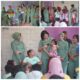 Ketua Persit Koorcabrem 022 PD I/BB Ny. Gracia Angelica Tagor Rio Pasaribu memberikan sentuhan kasih sayang kepada anak-anak berkebutuhan khusus.(Waspada/ist).