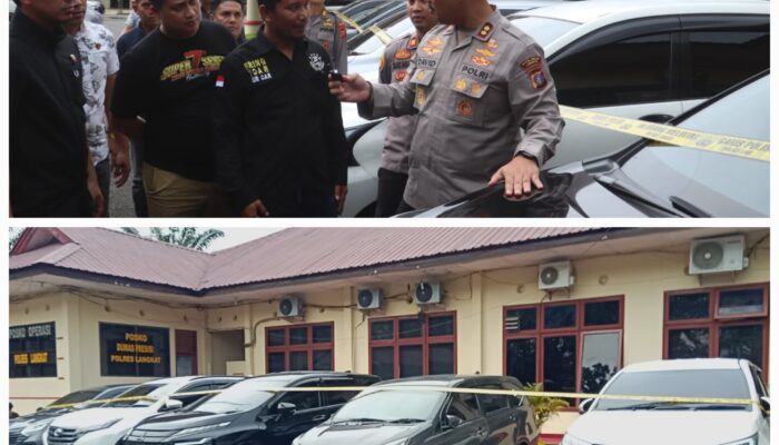 14 Mobil Rental Diamankan Polres Langkat 