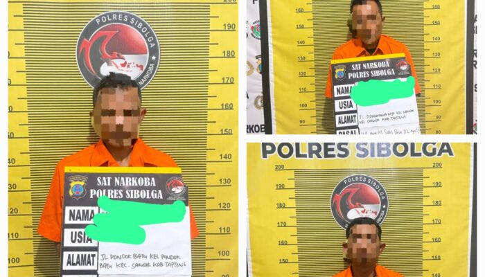 Miliki Sabu, Tiga Tersangka Diamankan Tim Opsnal Resnarkoba Polres Sibolga