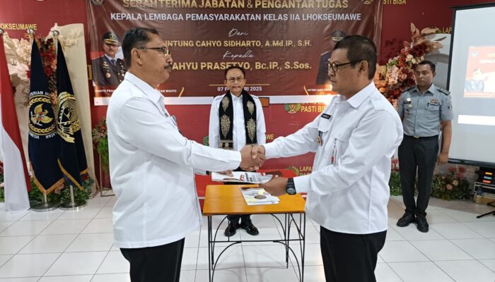 Kakanwil Aceh Pimpin Sertijab Kalapas Lhokseumawe