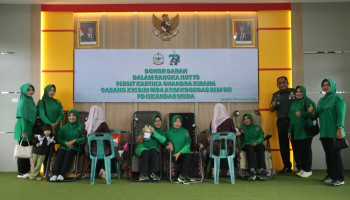 Bakti Sosial Peringati HUT Ke-79, Persit KCK Cab. XXI Kumpulkan 153 Kantong Darah