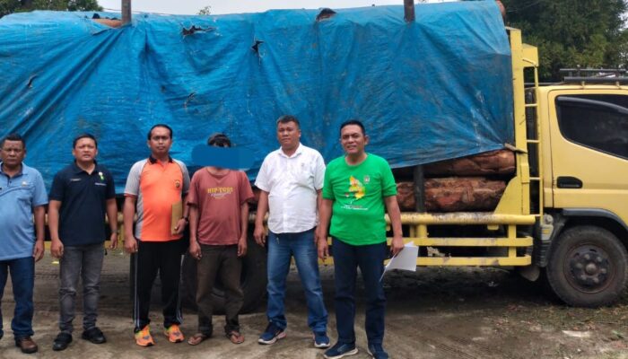 Polres P.Siantar Amankan Warga Humbahas Bawa Kayu Bulat Tanpa Dokumen