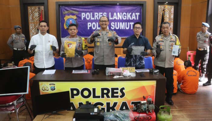 Awal Tahun, Polres Langkat Ungkap 55 Kasus Kriminal Dengan 70 Tersangka