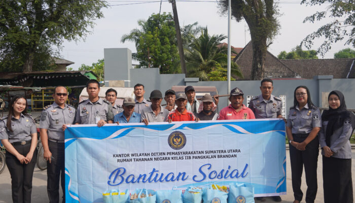 Rutan Kelas II B P. Brandan Beri Bantuan Sembako Buat Warga Kurang Mampu