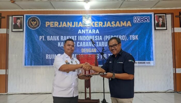 Rutan Dan BRI Cabang Tarutung Tanda Tangani Kerja Sama Layanan Keuangan