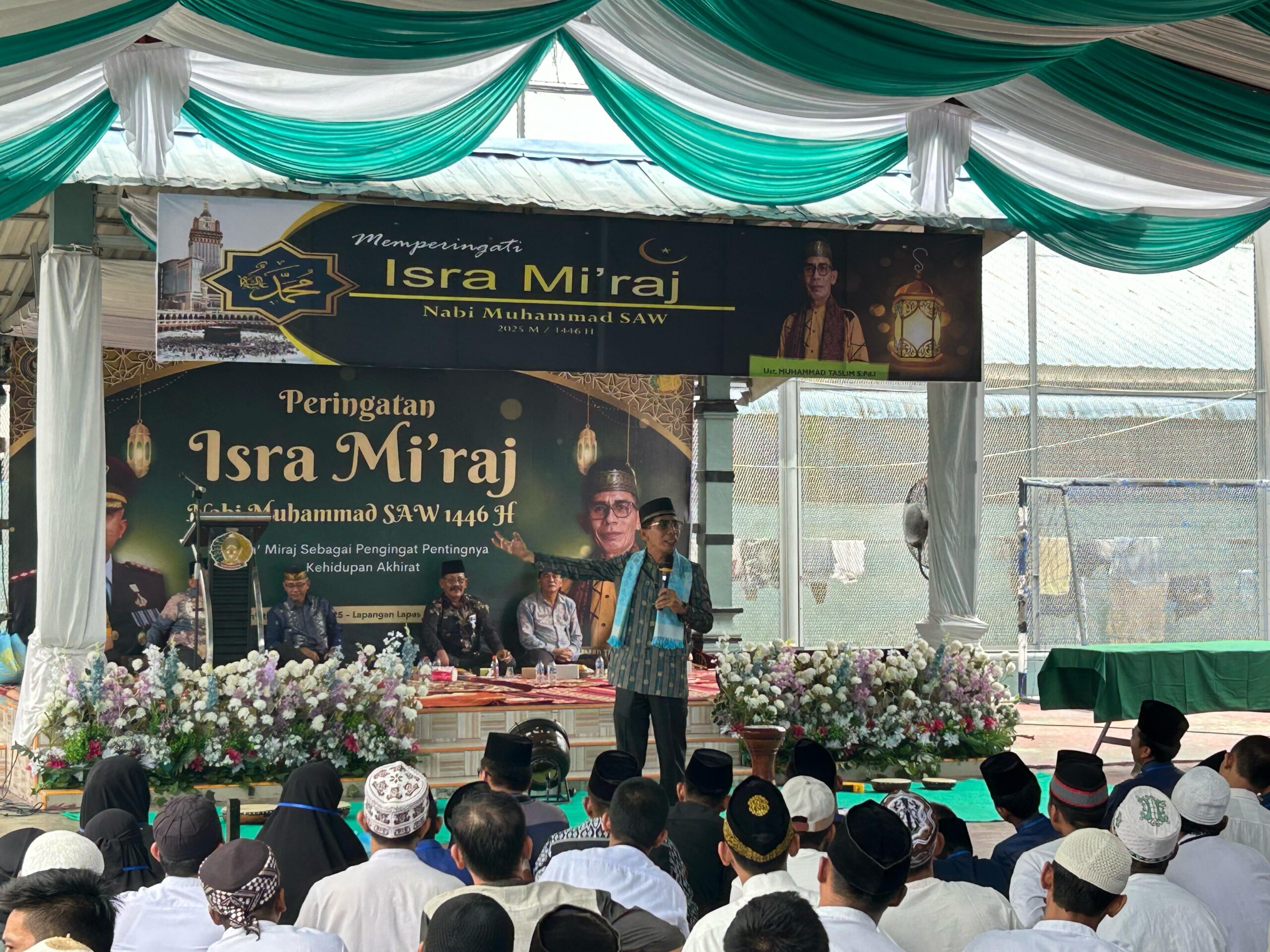 JALANNYA peringatan Isra Mikraj Nabi Muhammad SAW, di Lapas Kelas IIA Labuhanruku. Waspada/Ist