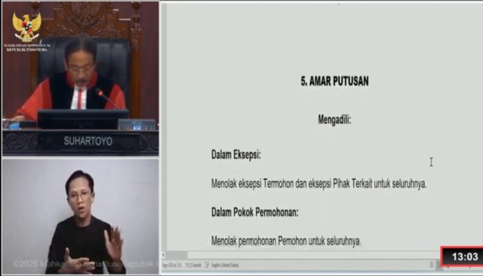 MK Tolak Gugatan ONMA, Saifullah-Atika Bupati-Wabup Madina Periode 2025-2030