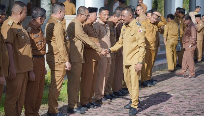 Wabup Raja Sayang Pimpin Apel Gabungan Perdana