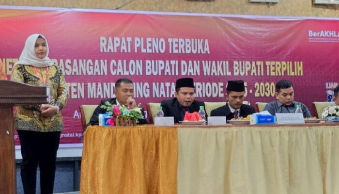 Pleno KPU Madina Tetapkan Bupati-Wabup Terpilih