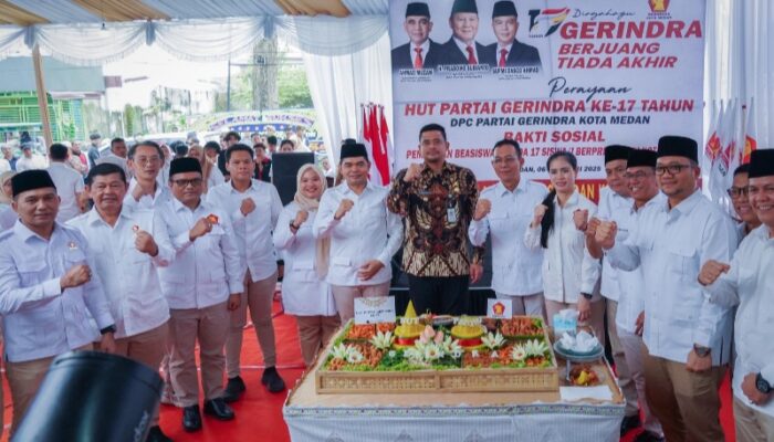 Dirgahayu ke-17 Partai Gerindra, Bobby Nasution: Selalu Dukung Pembangunan Yang Dilakukan Pemko Medan