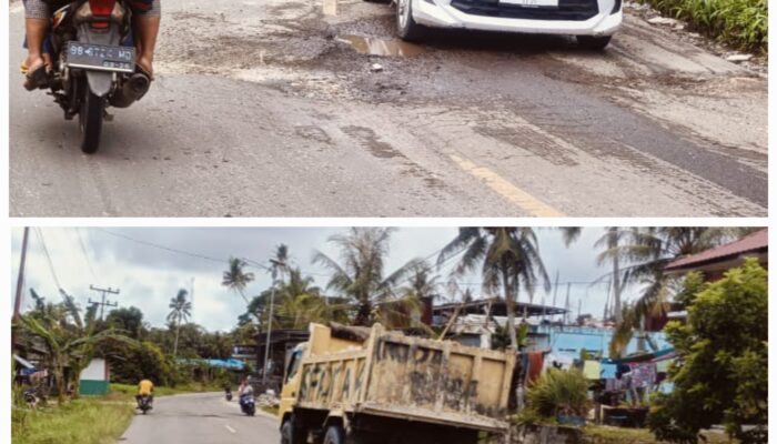Jalan Nasional Ruas Gunungsitoli Ke Telukdalam Banyak Lubang
