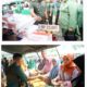Dandim 0117/ Aceh Tamiang Letkol Inf Andi Ariyanto meninjau bazar murah yang digelar di halaman gedung olahraga Karang Baru, Aceh Tamiang. (Waspada/Yusri).