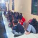 Terlihat ke 15 pasangan yang bukan suami isteri dan 2 sepeda motor yang tidak memiliki surat-surat yang lengkap diamankan di Polres Binjai.(Waspada/Ist)