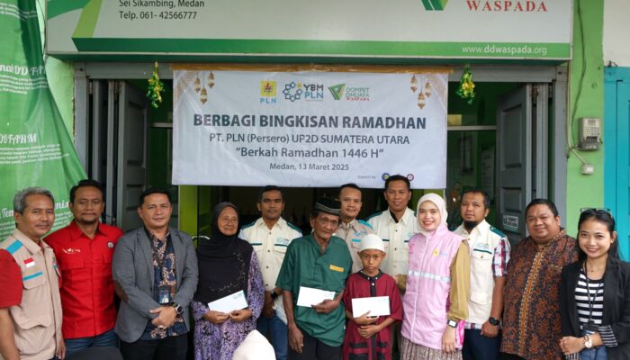 PLN UP2D SU Dan Dompet Dhuafa Waspada Berbagi Bingkisan Ramadan Untuk Yatim, Dhuafa Dan Lansia