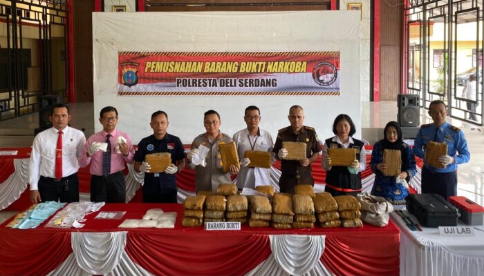 Sabu 2 Kg, Ganja 50 Kg Dan Ekstasi 41 Butir Dimusnahkan Polresta Deliserdang