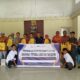 General Manager BSP Sumut 1 Ahmad Nelson Samosir, HR dan Comdev Dept Head PT BSP Sumut I Yudha Andriko, Manager Kemitraan Al-Haris Nasution foto bersama saat pemberian tali asih Sembako kepada masyarakat di wilayah perkebunan PT BSP Tbk Kisaran. Waspada/Sapriadi