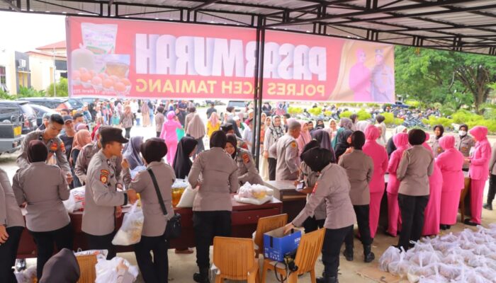 Polres Aceh Tamiang Gelar Pasar Murah, Hanya Rp110 Ribu Per Paket