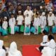 Wali Kota Pematangsiantar Wesly Silalahi bersama Ketua TP PKK menghadiri Yatim Fest dari Yayasan Abul Yatama Cabang Pematangsiantar dan memberikan bantuan dari keluarga Rp 20 juta di Convention Hall, Siantar Hotel, Jl. WR. Supratman, Rabu (19/3).(Waspada-Ist).