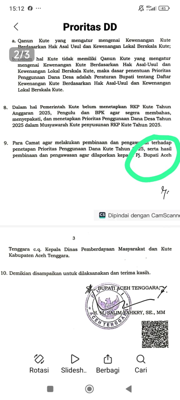 Viral, Pj Bupati Agara HM Salim Fakhry Tertulis Dalam Surat DD