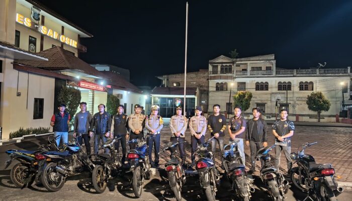 Polres Samosir Amankan 10 Unit Sepeda Motor Knalpot Brong