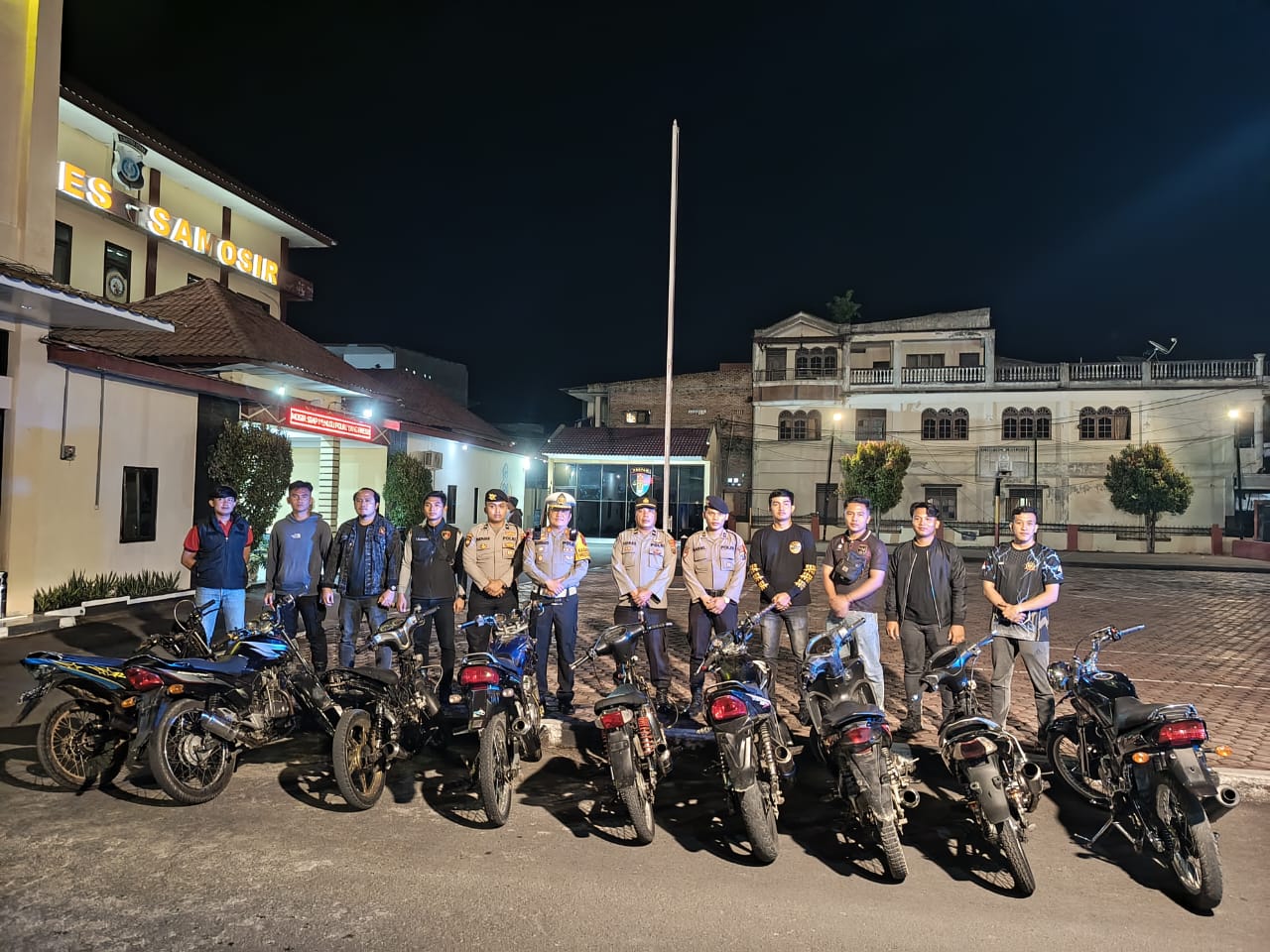 Polres Samosir Amankan 10 Unit Sepeda Motor Knalpot Brong