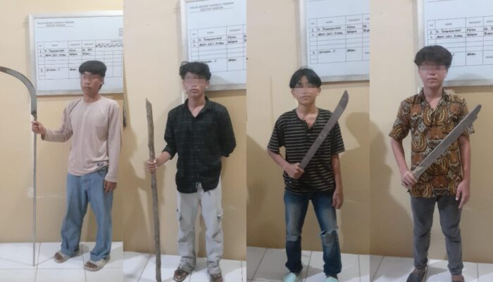 Polres Tapteng Amankan Remaja Pelaku Tawuran Pakai Sajam