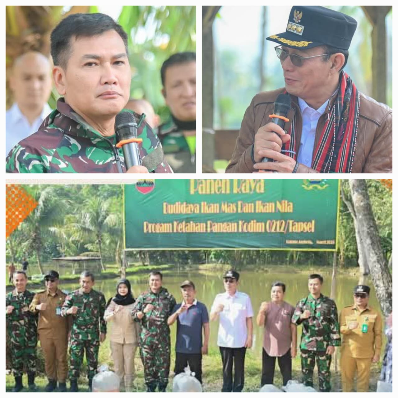 Pangkogabwilhan I Letjen TNI Kunto Arif Wibowo hadir di Tapsel dan disambut dengan panen raya ikan. (Waspada/Ist)