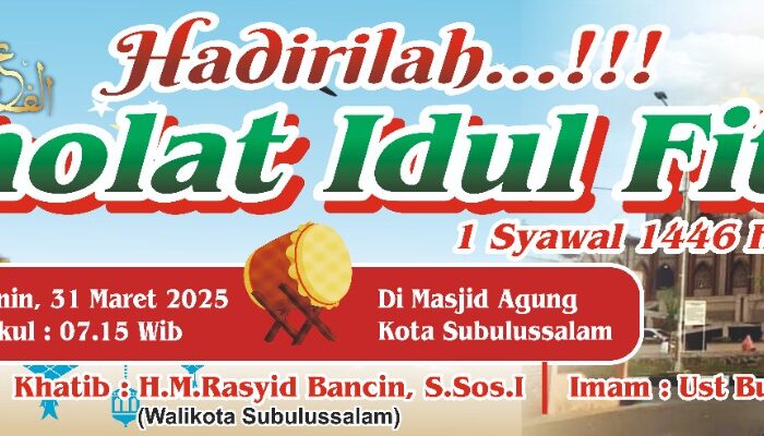 Wali Kota HRB Khatib Idul Fitri Di Masjid Agung Subulussalam, Lusa