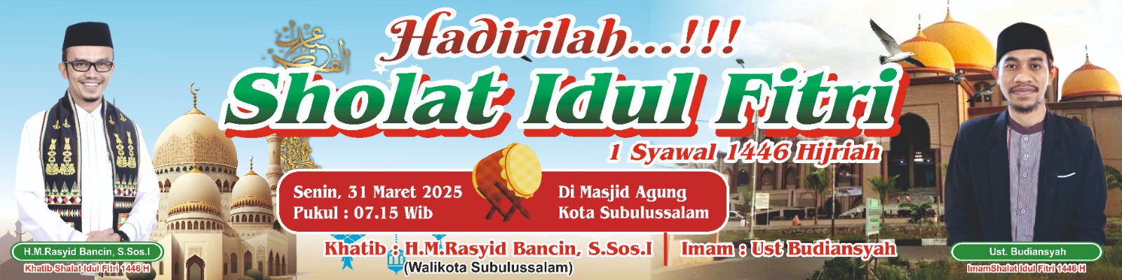 Wali Kota HRB Khatib Idul Fitri Di Masjid Agung Subulussalam, Lusa