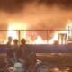 SATU gudang penyimpanan barang di Kawasan Industri Medan (KIM) 2 ludes terbakar, Selasa ( 11/3) sekira pukul 21.00 WIB. Waspada/ist