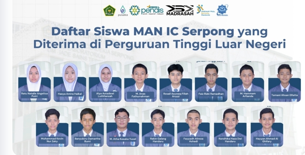 Keren! 15 Siswa MAN Insan Cendekia Serpong Raih Beasiswa Puluhan Kampus Ternama di Luar Negeri