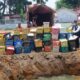 Buah mangga asal Thailand yang tidak memenuhi standar karantina dan keamanan pangan dimusnahkan, kemarin. Waspada/Ist