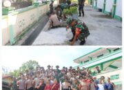 Sinergitas TNI-Polri Bersihkan Masjid Maulana Bandarsyah Natuna, Wujud Nyata Peduli Lingkungan Dan Umat