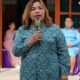 KETUA TP. PKK Humbahas, Ny. Erma Oloan Paniaran Nababan mendorong masyarakat dalam pelaksanaan PHBS. Waspada/Ist