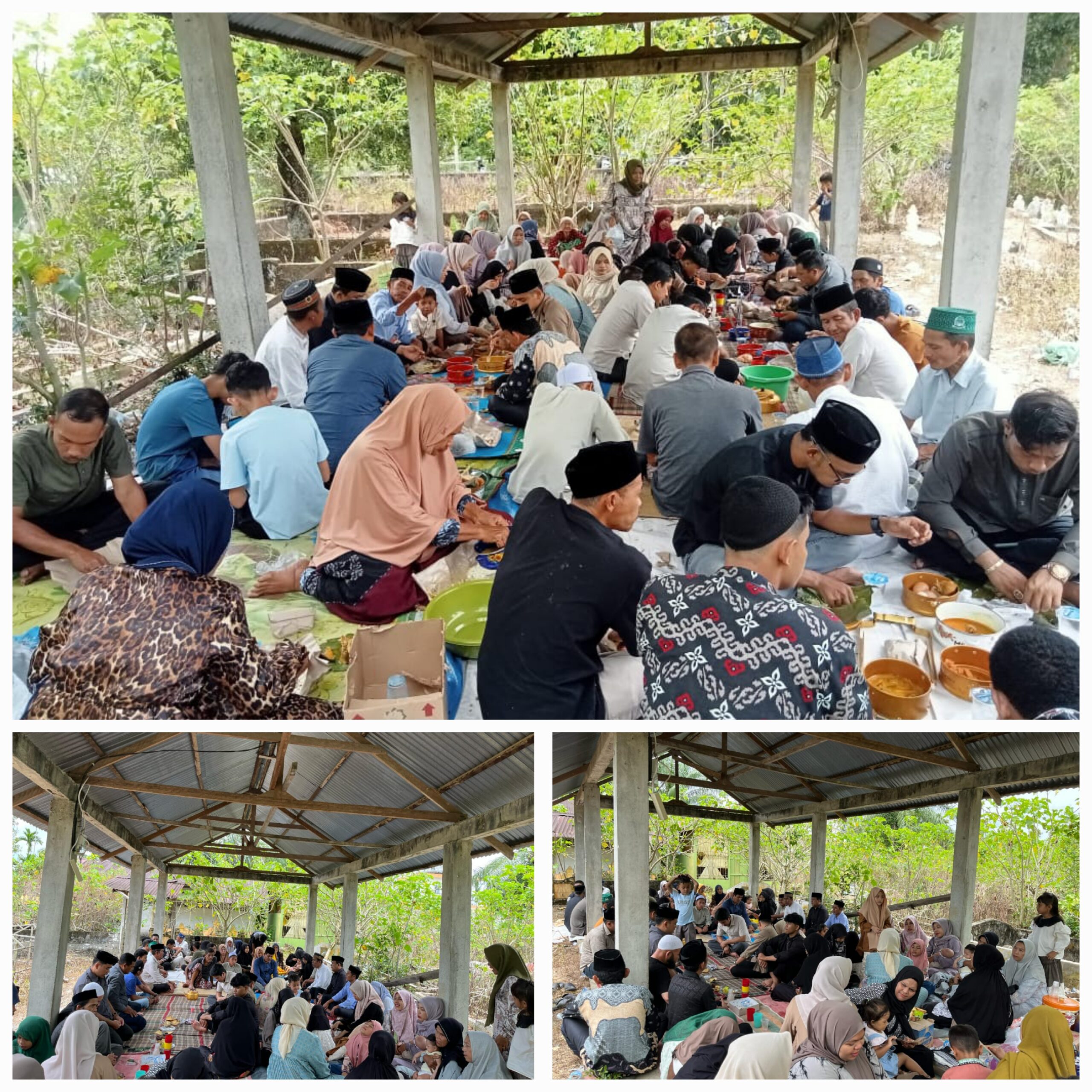 Warga melakukan ziarah dan Kenduri Jerat di TPU Desa Blang Puuk Kecamatan Seunagan Kabupaten Nagan Raya, Kamis, (3/4).Waspada/Muji Burrahman
