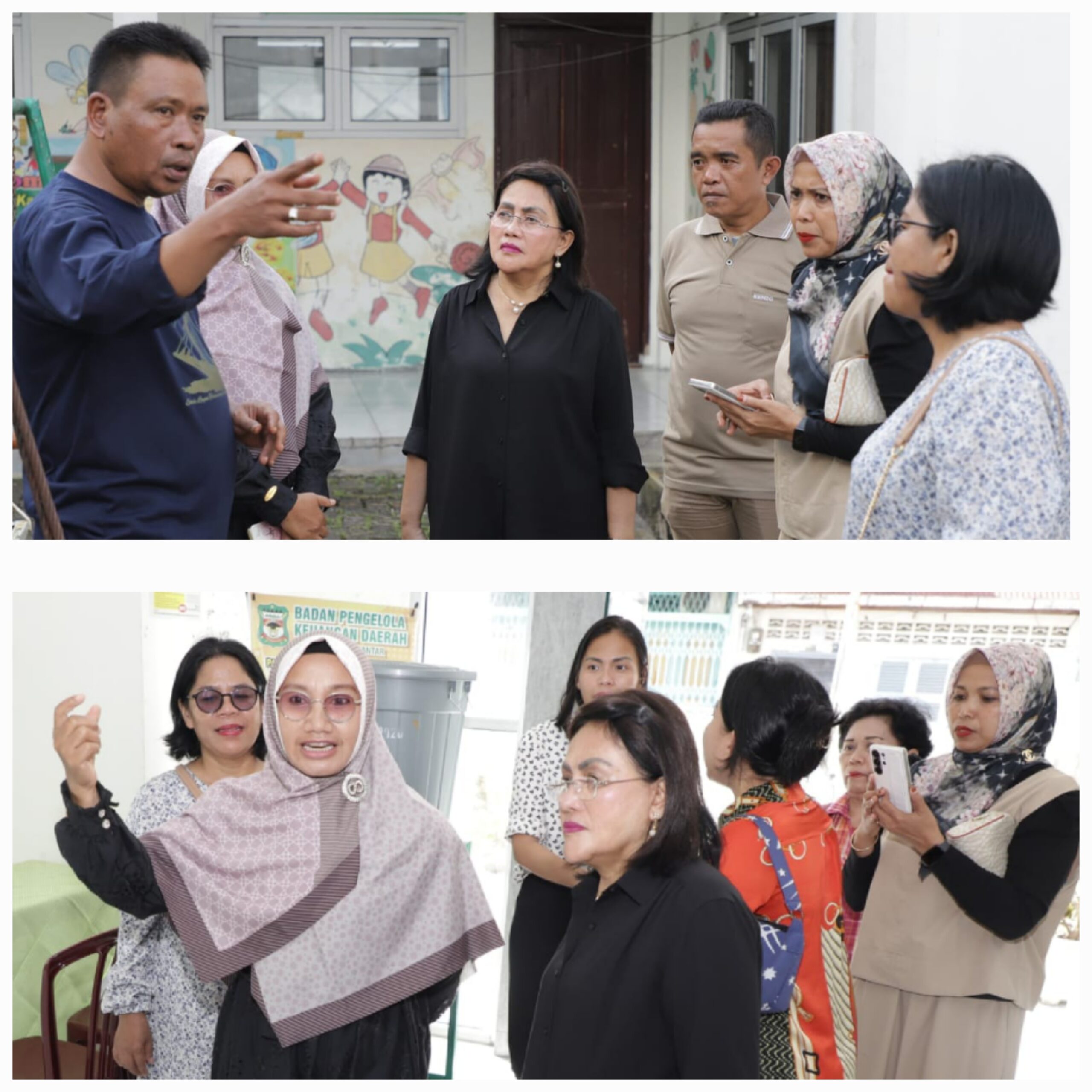Ketua TP Posyandu P.Siantar Tinjau Posyandu Persiapan Sambut Ketua TP Posyandu Provsu Ketua TP Posyandu Pematangsiantar Liswati Wesly Silalahi (baju hitam) yang juga Ketua TP PKK meninjau dua Posyandu di dua kecamatan, Sabtu (19/4) sore dalam persiapan menyambut Ketua TP Posyandu Provsu Kahiyang Ayu Bobby Nasution dalam rangka lomba TP Posyandu Provsu 2025 pada Senin (22/4).(Waspada-Ist).
